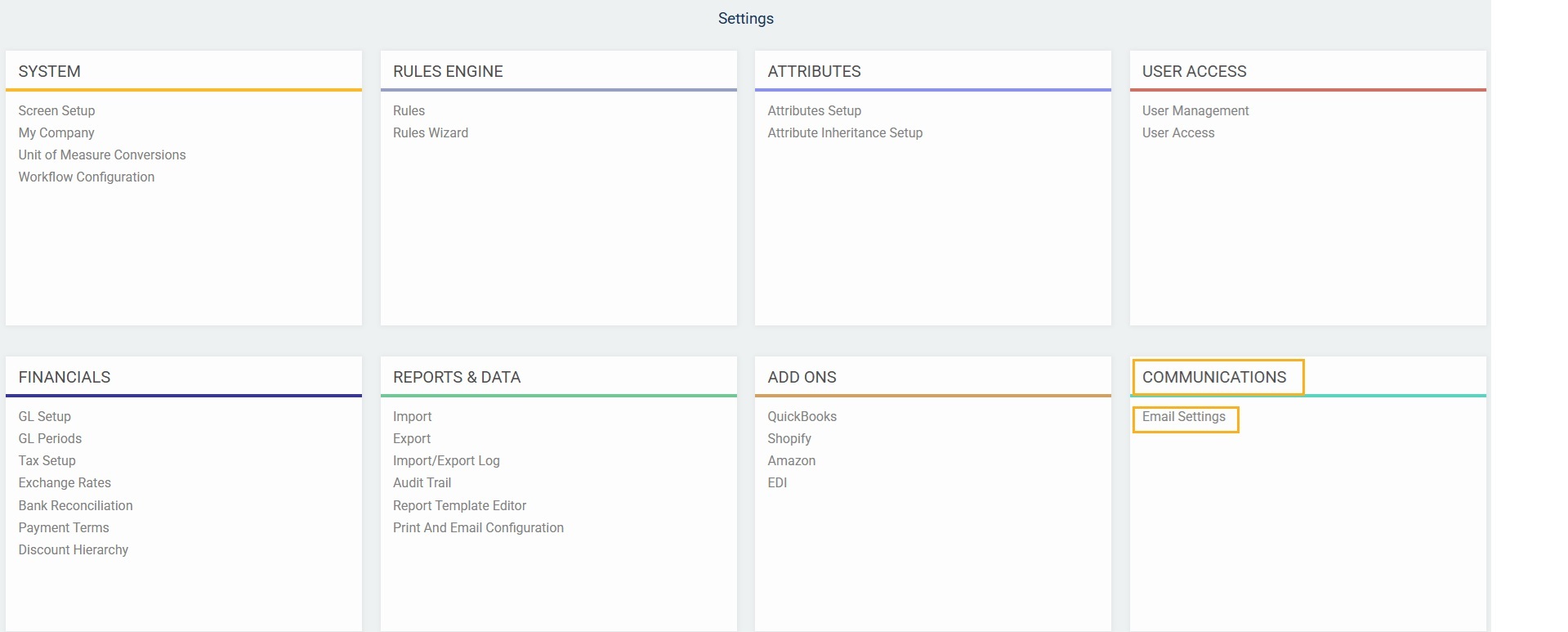 Email settings for multiple addresses