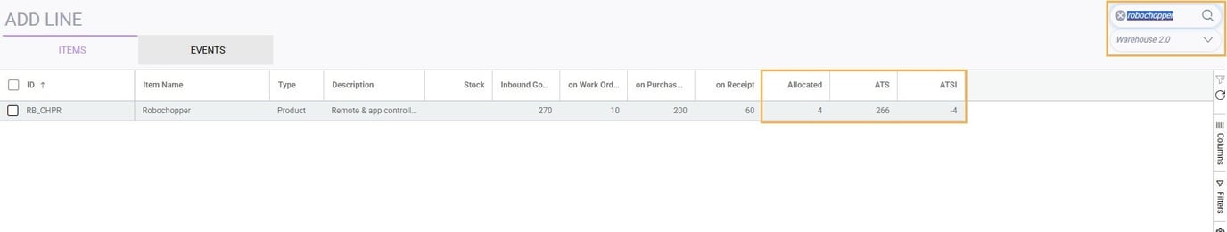 File Inventory Systems View your inventory by location when adding an item to a transaction
