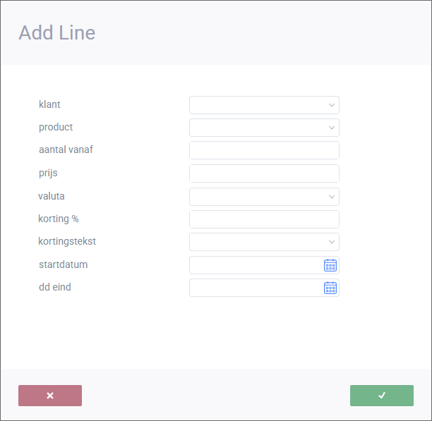 Verkoopkortingen - aanmaken
