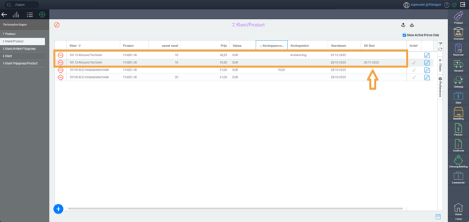 Verkoopkortingen - einddatum